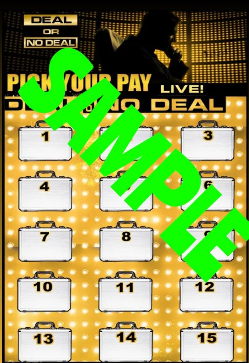 2 Pack Fill in Template Bingo Boards Wheel of Fortune & Deal or No Deal