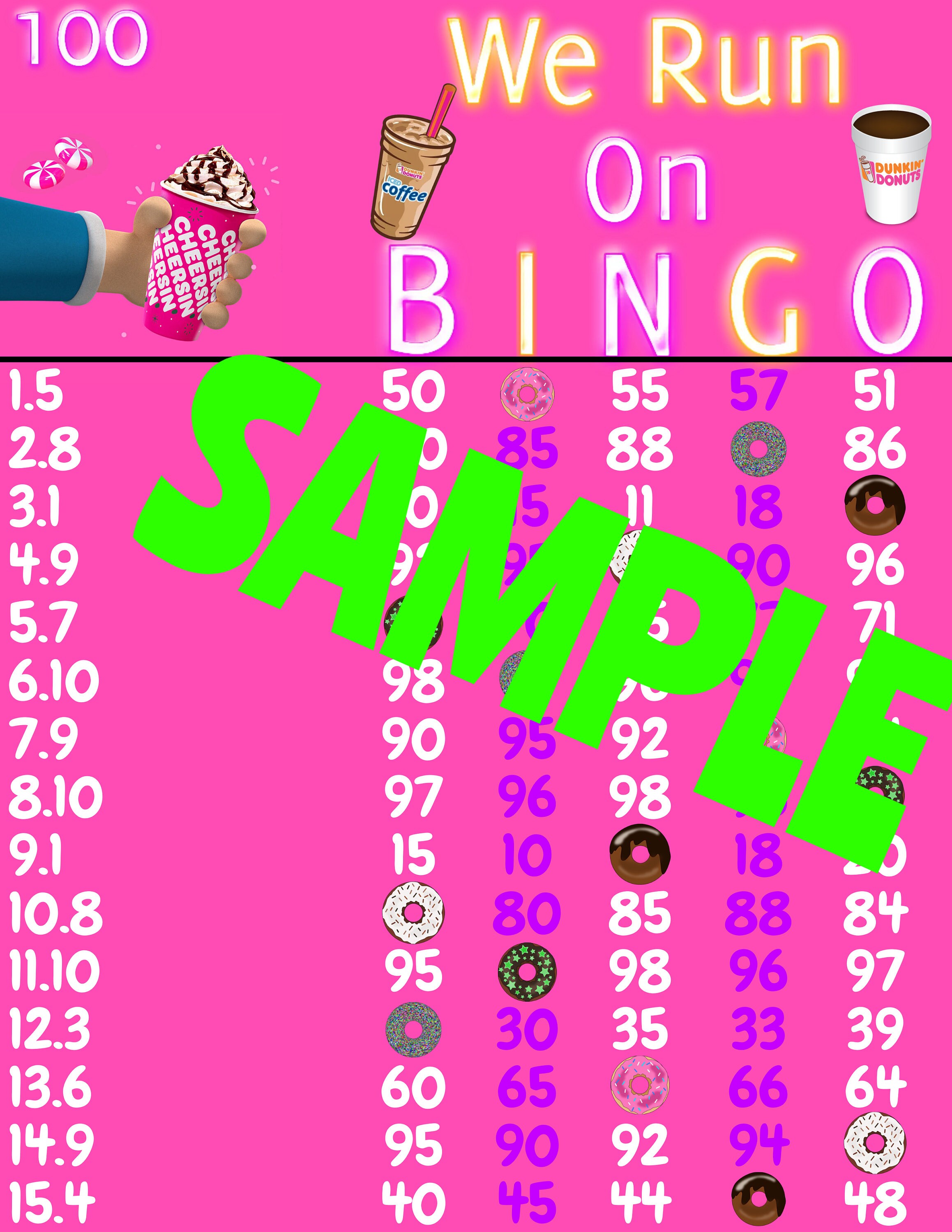 4 Pack Bundle 100 WTA Bingo Boards Bingo Lines 115 Etsy