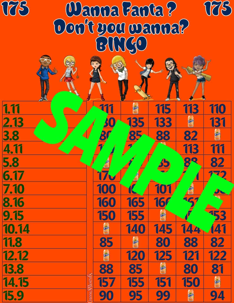 3 Pack 175 WTA Bingo Boards Bingo Lines 115 Pick Your Etsy