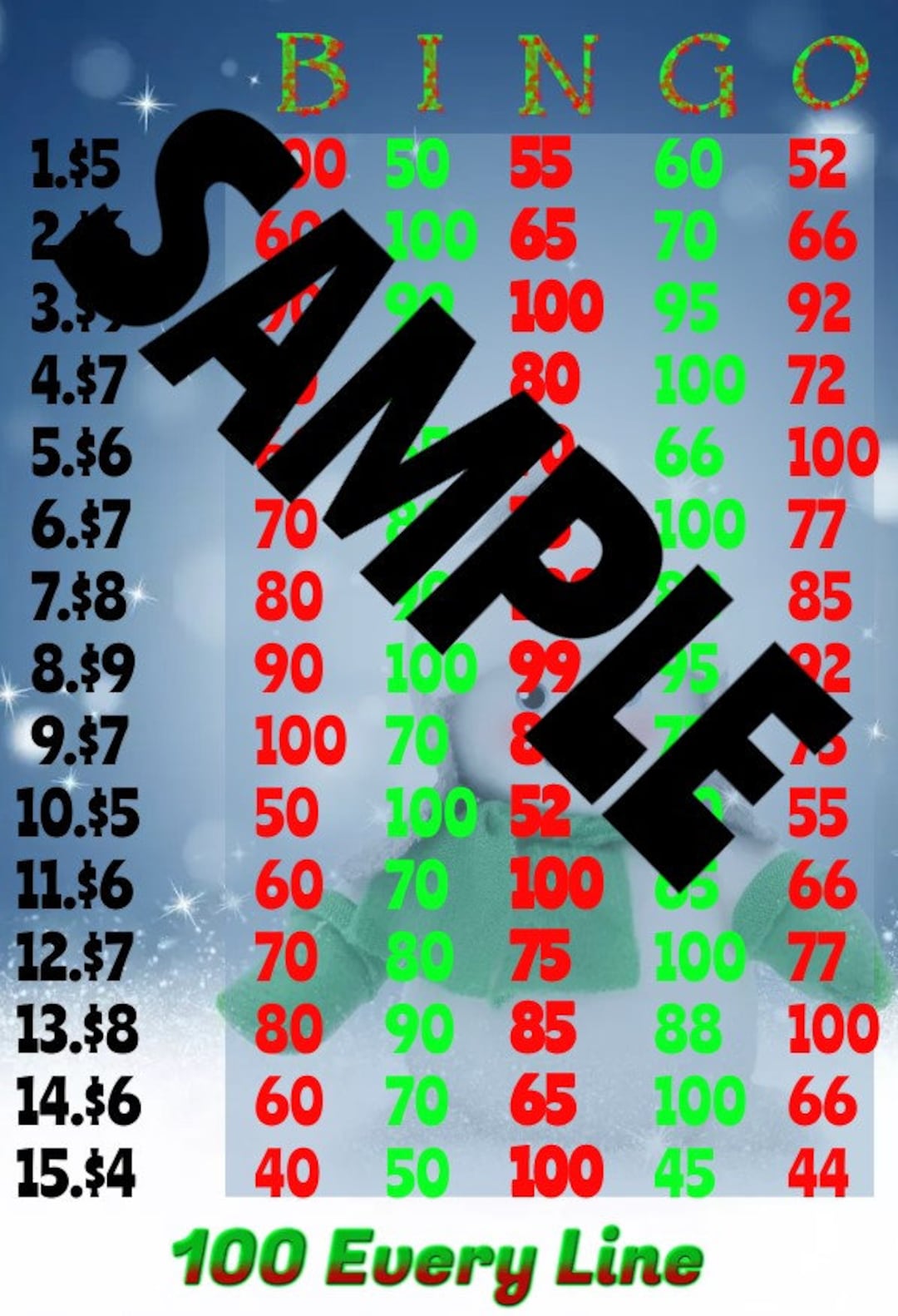 WTA Each Row PYP Bingo Boards . 4 Bingo Boards Etsy