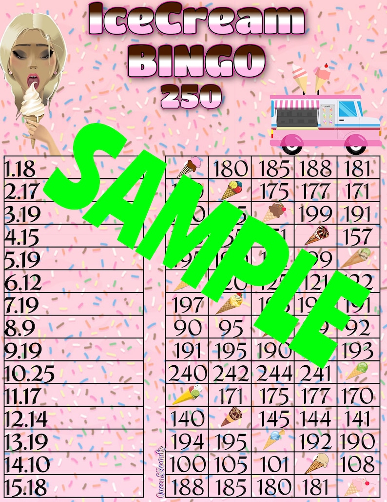 4 Pack 250 WTA Bingo Boards Bingo Lines 115 Pick Your Etsy