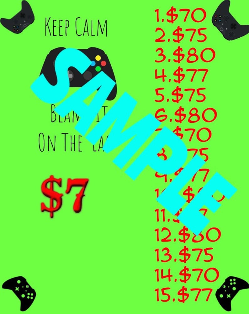 3 Pack Bundle Pick Your Pay Bingo Boards Video Games Etsy