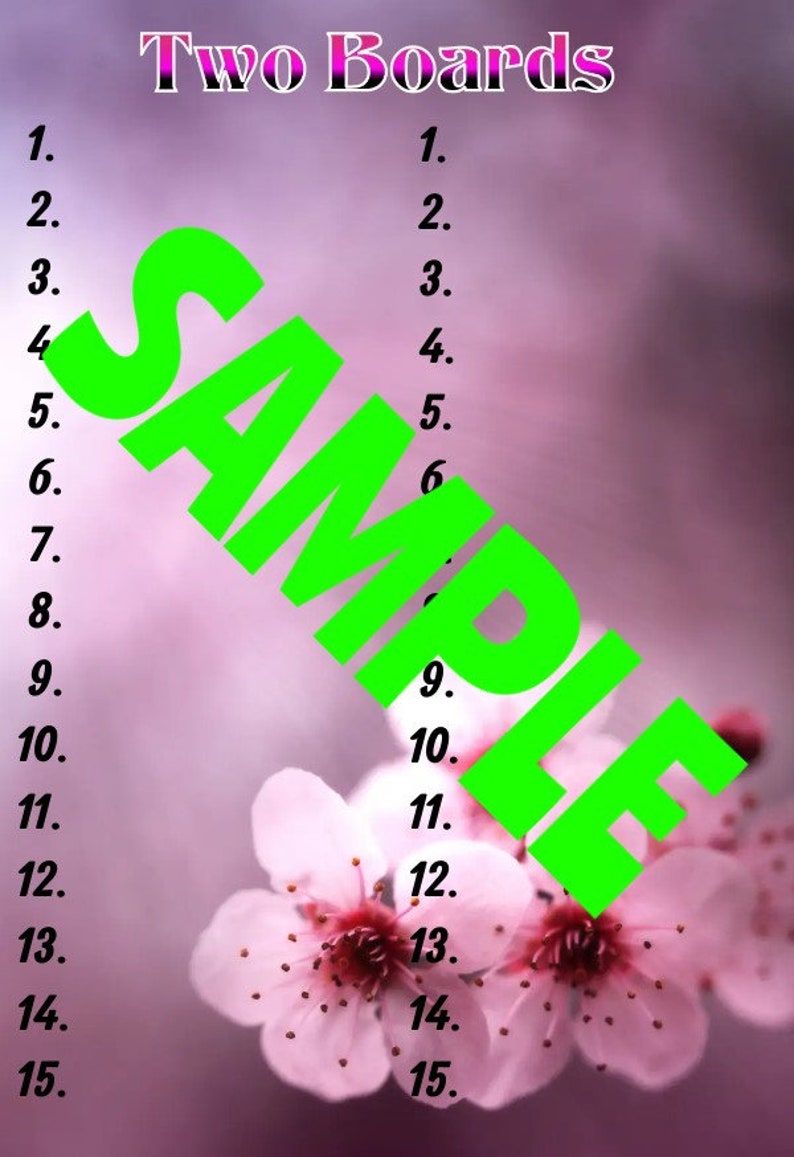 Two Boards Bingo Boards Etsy