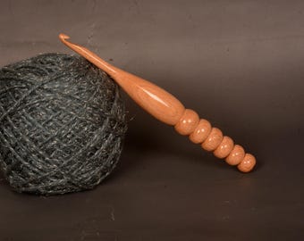 Handmade Beechwood Crochet Hook: Ergonomic Knitting Needle, 7 Inch