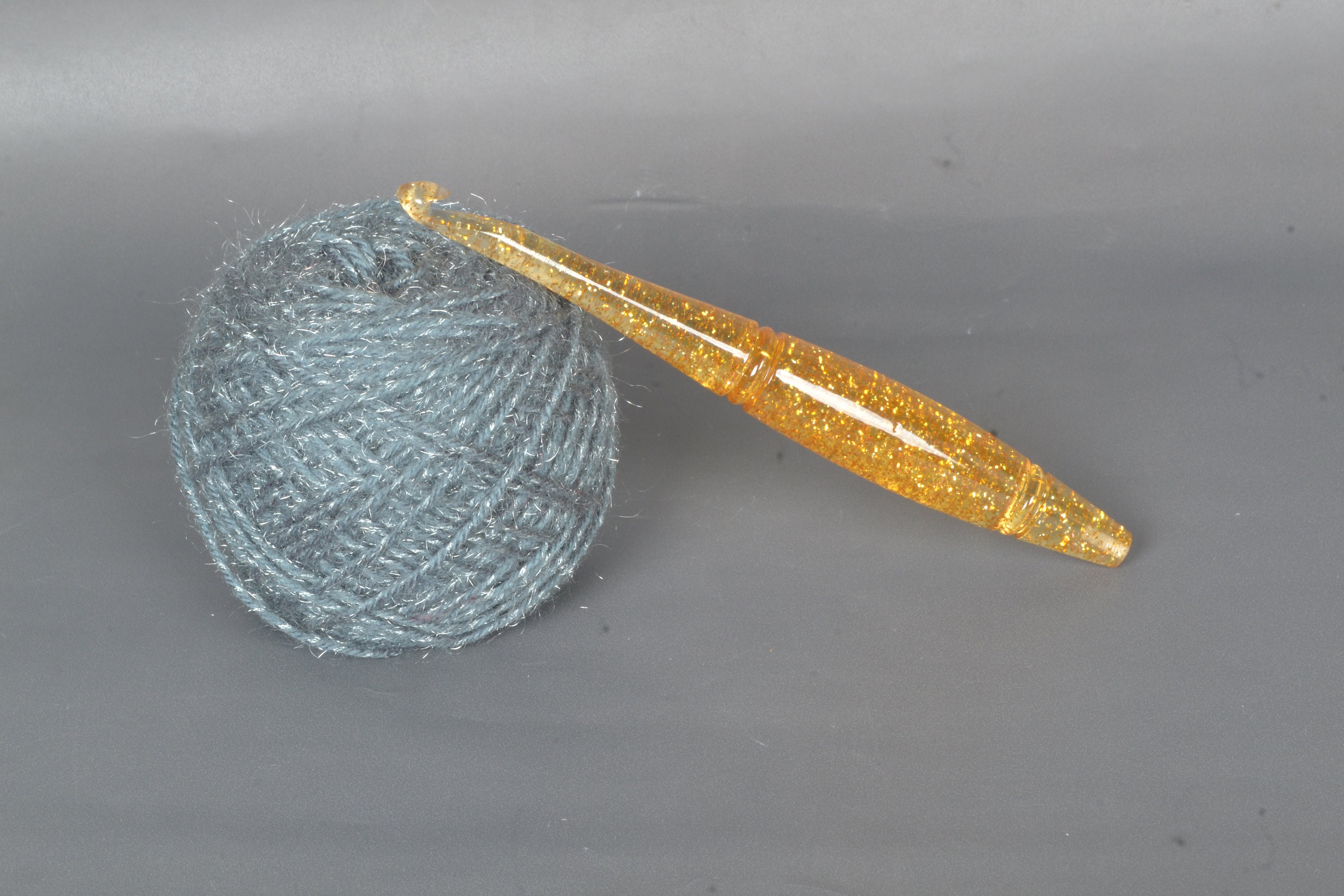 7mm Ergonomic Crochet Hook, 3D Printed Hybrid Tapered Style Metal
