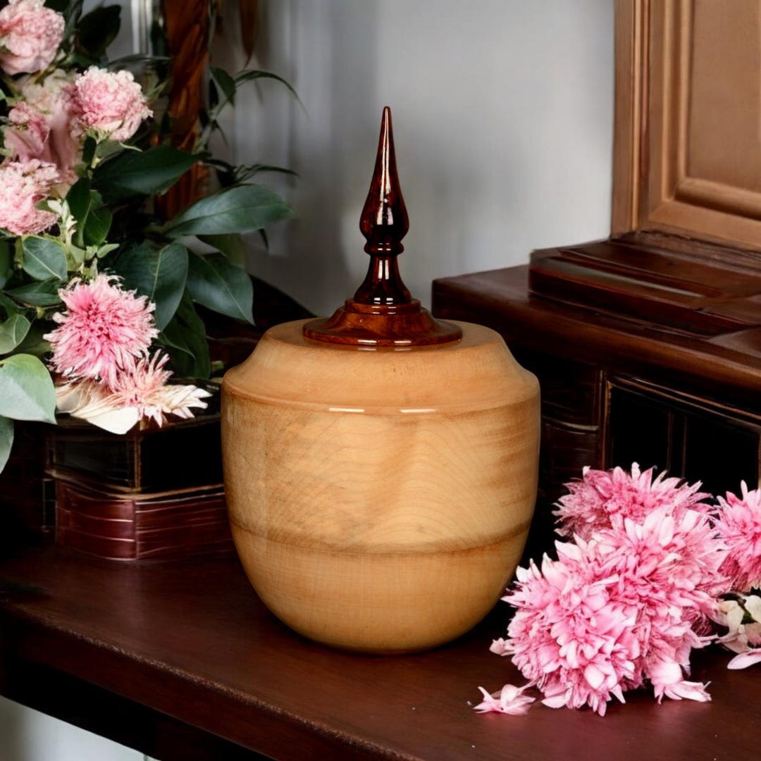 Personalized Cremation Urn: Handmade Wooden Ashes Box (40 Cu/in) - Etsy