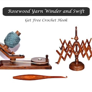 Yarn Winder and Swift, Hand Operated Knitting Ball Winder Yarn Winder Combo  Dark Rosewood and Beechwood. Select Variation 
