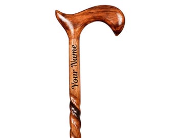 Bastón de palisandro personalizado, ligero y tallado a mano.