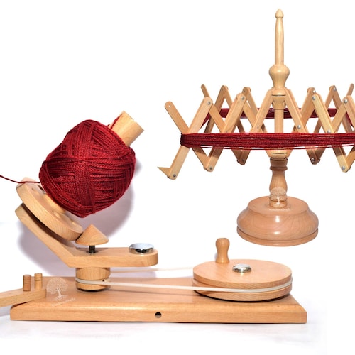 combo spinning yarn Wooden Winder & Umbrella Swift - Handcrafted Yarn Ball Winders & Table Top Swift Winder Large Capacity - for Crocheting & Knitting What's the Difference between Combo