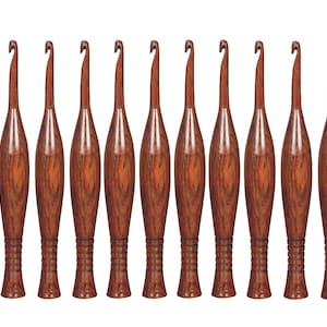 Rosewood Crochet Hooks Set set of 13 - 3.5 mm to /12 mm, Handmade Yarn Bowl for Knitting Needles for Mothers Day Christmas Gift