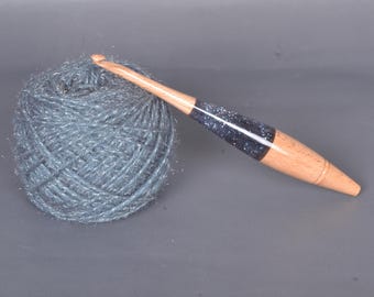 Aguja de crochet ergonómica de resina de madera de haya hecha a mano