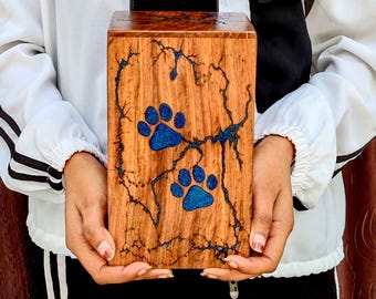Urna de cremación personalizada de palisandro para mascotas: urna para perros y gatos, caja de recuerdo conmemorativo