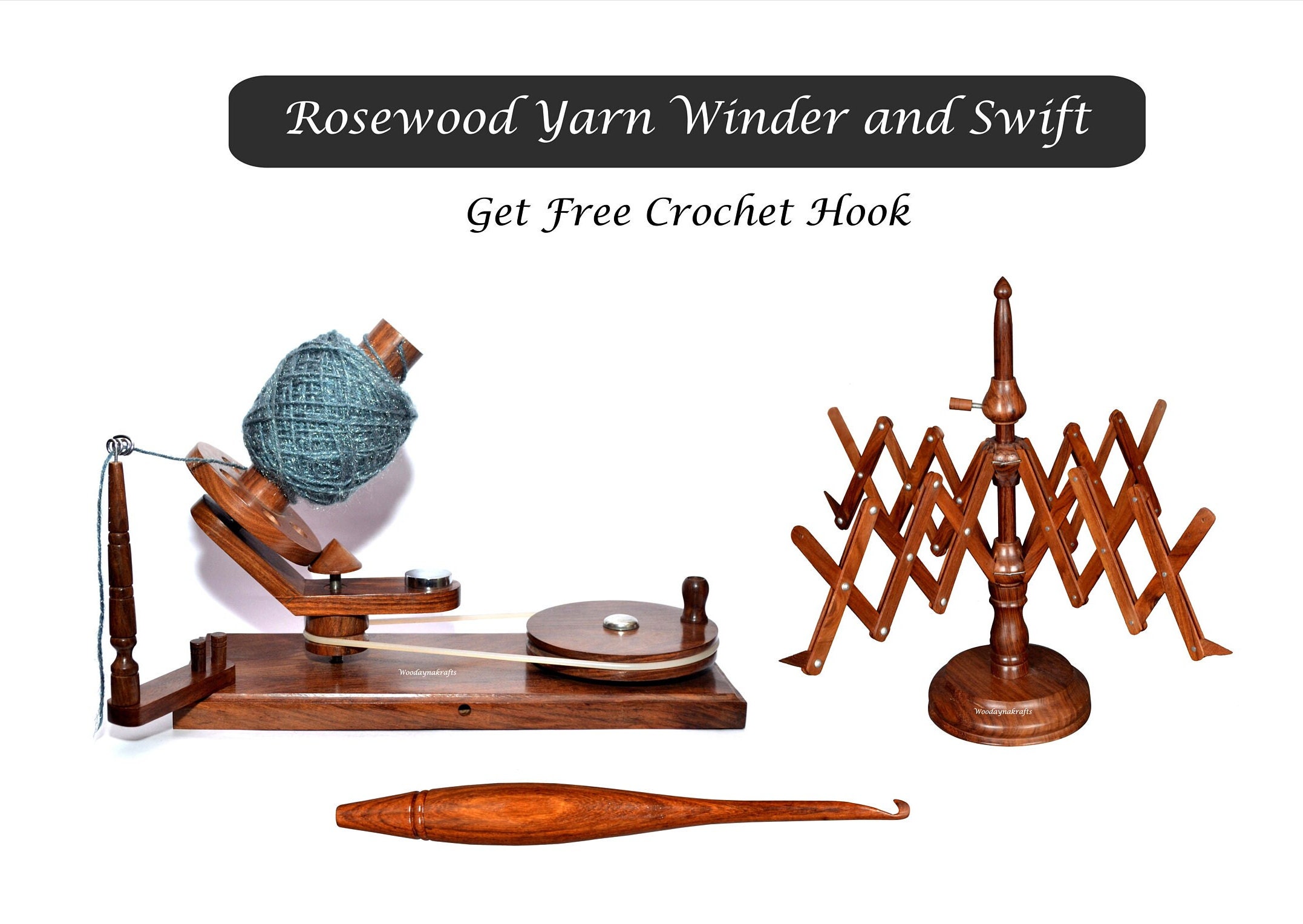Yarn Winder and Swift Yarn Winder Combo Hand-operated Ball Winder Knitter's  Gifts Center Handcrafted Skein Winder Christmas Day Gift 