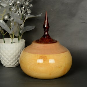 Handmade Wood Adult Cremation Urns, Personalized Urns for Ashes, Threaded Lid Funeral Urn for Human Ashes or Pet Ashes Container, 270 CB