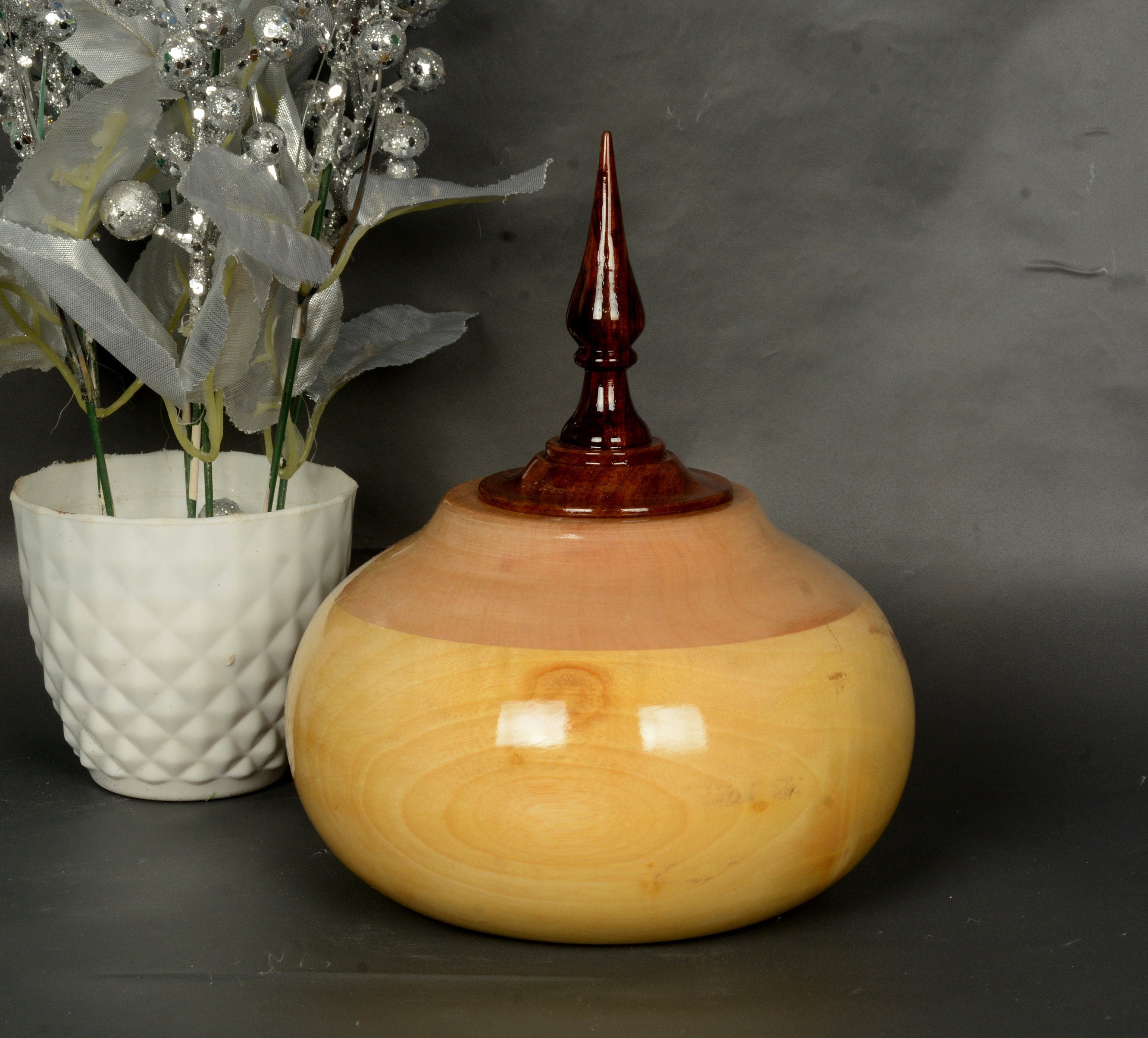 Handmade Wood Adult Cremation Urns, Personalized Urns for Ashes, Threaded Lid Funeral Urn for Human Ashes or Pet Ashes Container, 270 CB