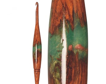 Rosewood Crochet Hook: Ergonomic Resin Knitting Needle (7 inch) Handmade