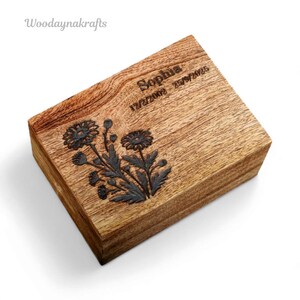 Urne funéraire en bois personnalisée : boîte souvenir gravée de cendres d&#39;animal de compagnie/humain
