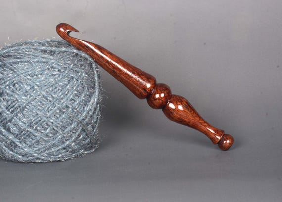 Handmade Rosewood Crochet Hook: Soft Grip Knitting Needle (3.5mm-12mm)