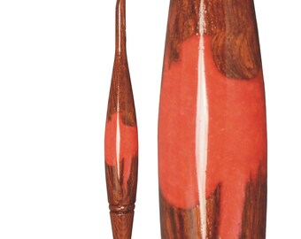 Handmade Rosewood Crochet Hook: Ergonomic Resin Handle, Knitting Needle