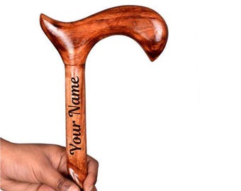 Personalized Walking Stick Wooden CANE, Handmade Carving Wooden walking stick, Walking Cane for man/woman, lightweight cane, Christmas Gift