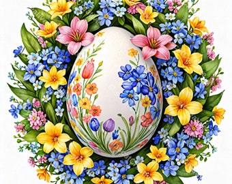 20 Watercolor Easter Egg Clipart, Cute Spring Easter Eggs JPG Illustrations for Card Making, Junk Journal, Invitations & Nursery