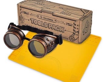 CircuitMess Complete Workshop Bundle | Soldering Iron Kit with Work Mat & Goggles | Essential Tools for DIY Electronics Projects