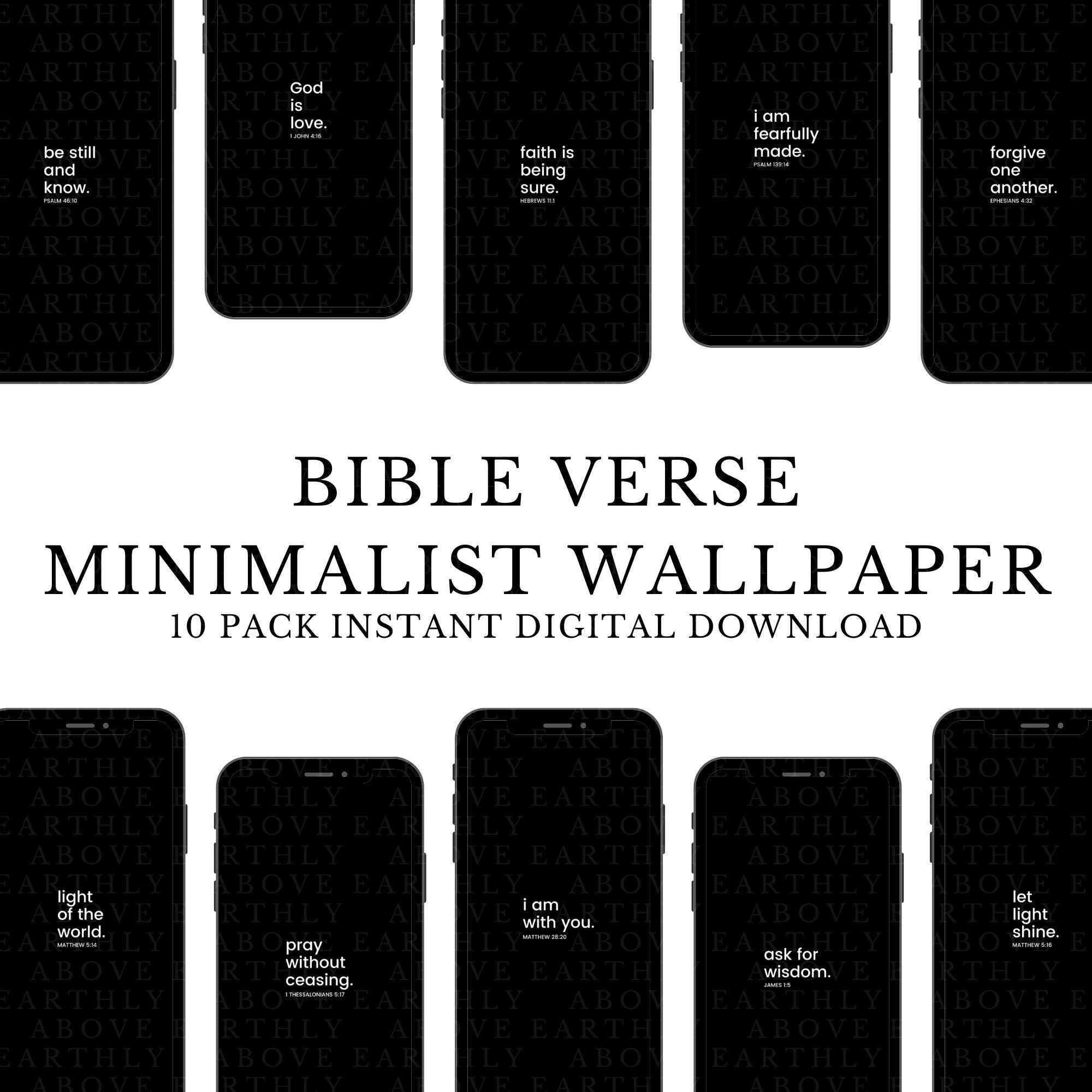 Bible Verse Minimalist Wallpaper Pack 10