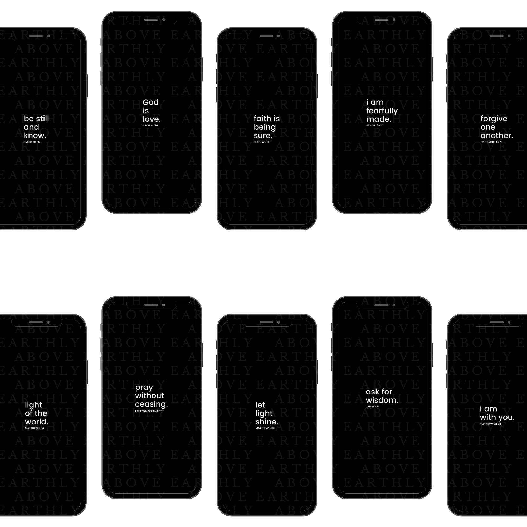 Bible Verse Minimalist Wallpaper Pack - 10 Inspirational Designs