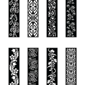 8 Design Set, Jali Design for Graphic and Plywood, Partition, Cnc Router Design Foamsheet, Acrylic and CNC Machine Cutting, EPS File.