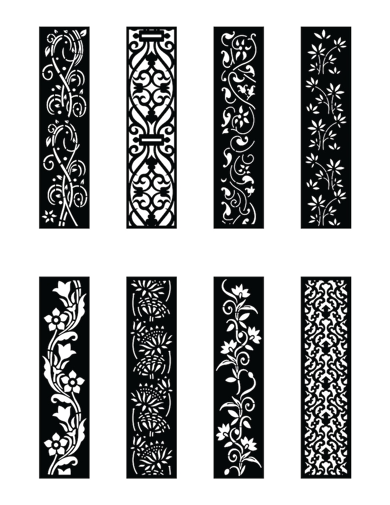 8 Design Set, Jali Design for Graphic and Plywood, Partition, Cnc Router Design Foamsheet, Acrylic and CNC Machine Cutting, EPS File.