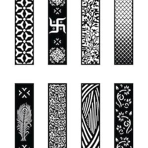 8 Design Set, Jali Design for Graphic and Plywood, Partition, Cnc Router Design Foamsheet, Acrylic and CNC Machine Cutting, EPS File.
