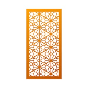 May include: A gold-colored decorative panel with a geometric pattern of stars and circles. The panel is made of a thin, lightweight material and is perfect for adding a touch of elegance to any room.