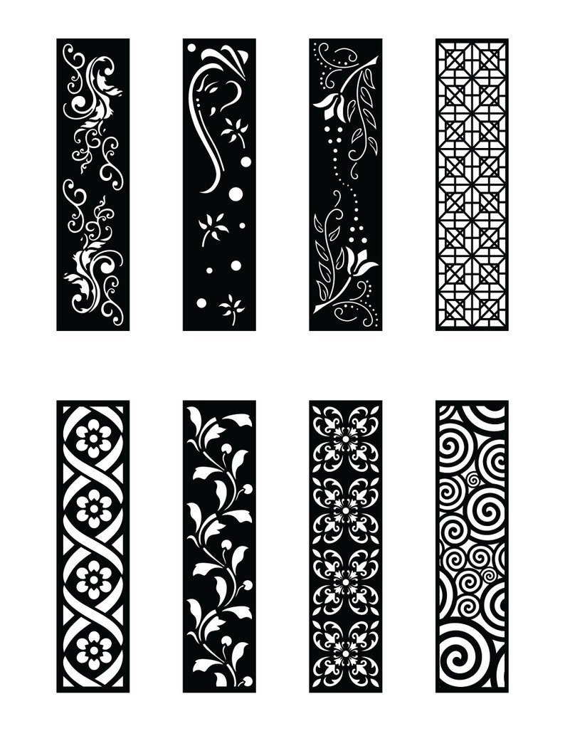 8 Design Set, Jali Design for Graphic and Plywood, Partition, Cnc Router Design Foamsheet, Acrylic and CNC Machine Cutting, EPS File.