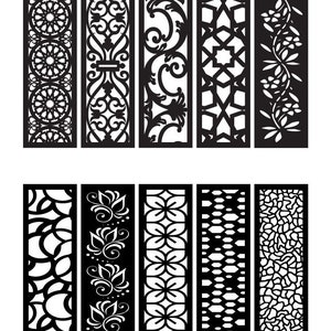 Pu&ograve; includere: Set di dieci pannelli decorativi tagliati al laser in bianco e nero con vari motivi geometrici e floreali. I pannelli sono perfetti per creare un muro di accento o un divisorio unico ed elegante.