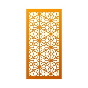 May include: A gold-colored decorative panel with a geometric pattern of stars and circles. The panel is made of a thin, lightweight material and is perfect for adding a touch of elegance to any room.