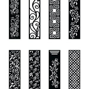 8 Design Set, Jali Design for Graphic and Plywood, Partition, Cnc Router Design Foamsheet, Acrylic and CNC Machine Cutting, EPS File.