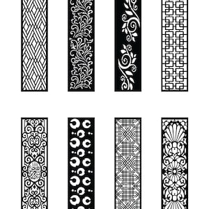 8 Design Set, Jali Design for Graphic and Plywood, Partition, Cnc Router Design Foamsheet, Acrylic and CNC Machine Cutting, EPS File.