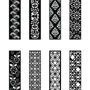 8 Design Set, Jali Design for Graphic and Plywood, Partition, Cnc Router Design Foamsheet, Acrylic and CNC Machine Cutting, EPS File.