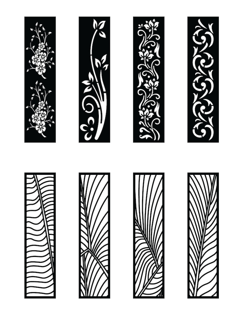8 Design Set, Jali Design for Graphic and Plywood, Partition, Cnc Router Design Foamsheet, Acrylic and CNC Machine Cutting, EPS File.