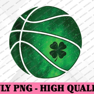 Basketball Shamrock Lucky Clover Irish St Patrick's Day Boys Png, St Patricks Day Basketball Ball Lucky Basketball Png, Digital Download