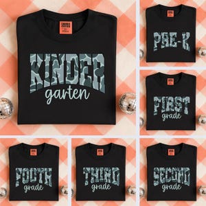 Retro Camo Back to School Boys SVG Bundle, Kindergarten Old Camo Design, First Day PNG, Pre-K to Third Grade Png, School Boy Sublimation
