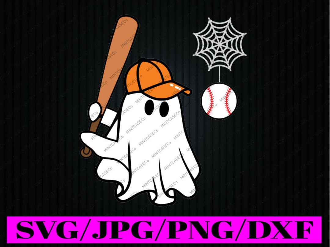 Halloween Baseball Svg, Spooky Baseball Player Ghost Boys Svg, Happy