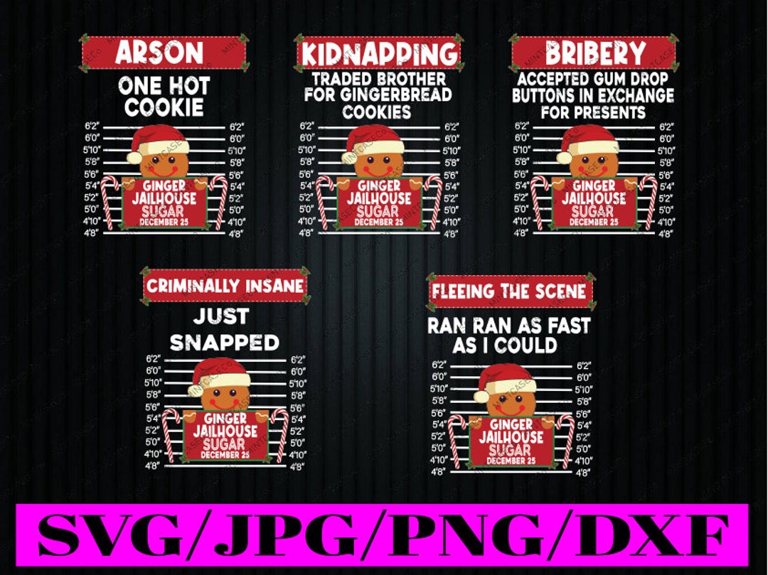 Personalized Group Matching Christmas Svg, Funny Gingerbread Inmate ...