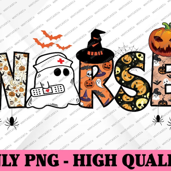 Halloween Nurse Png, Spooky Nurse School Png, Nurse Life Halloween Nurse Png, Happy Halloween Png, Digital Download