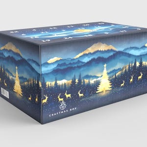 Santa’s Winter Glow Advent Calendar | DIY Christmas Countdown Box | 24 Day Fill-Your-Own Holiday Calendar for Adults & Kids