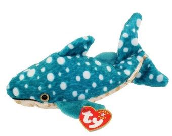 TY Beanie Baby - POSEIDON the Whale Shark (7 inch)