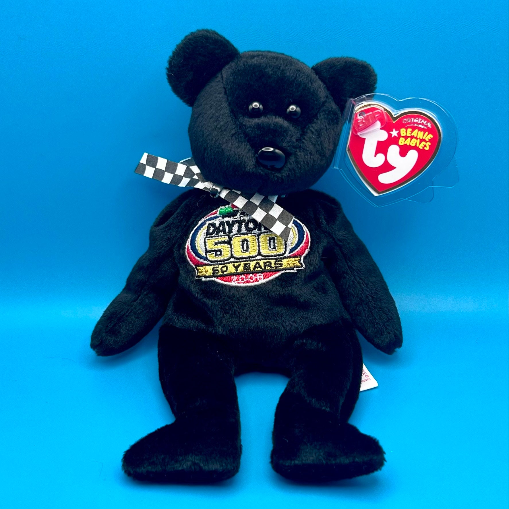 TY Beanie Baby RACING GOLD the Nascar Bear Black Version 8.5 Inch Etsy UK