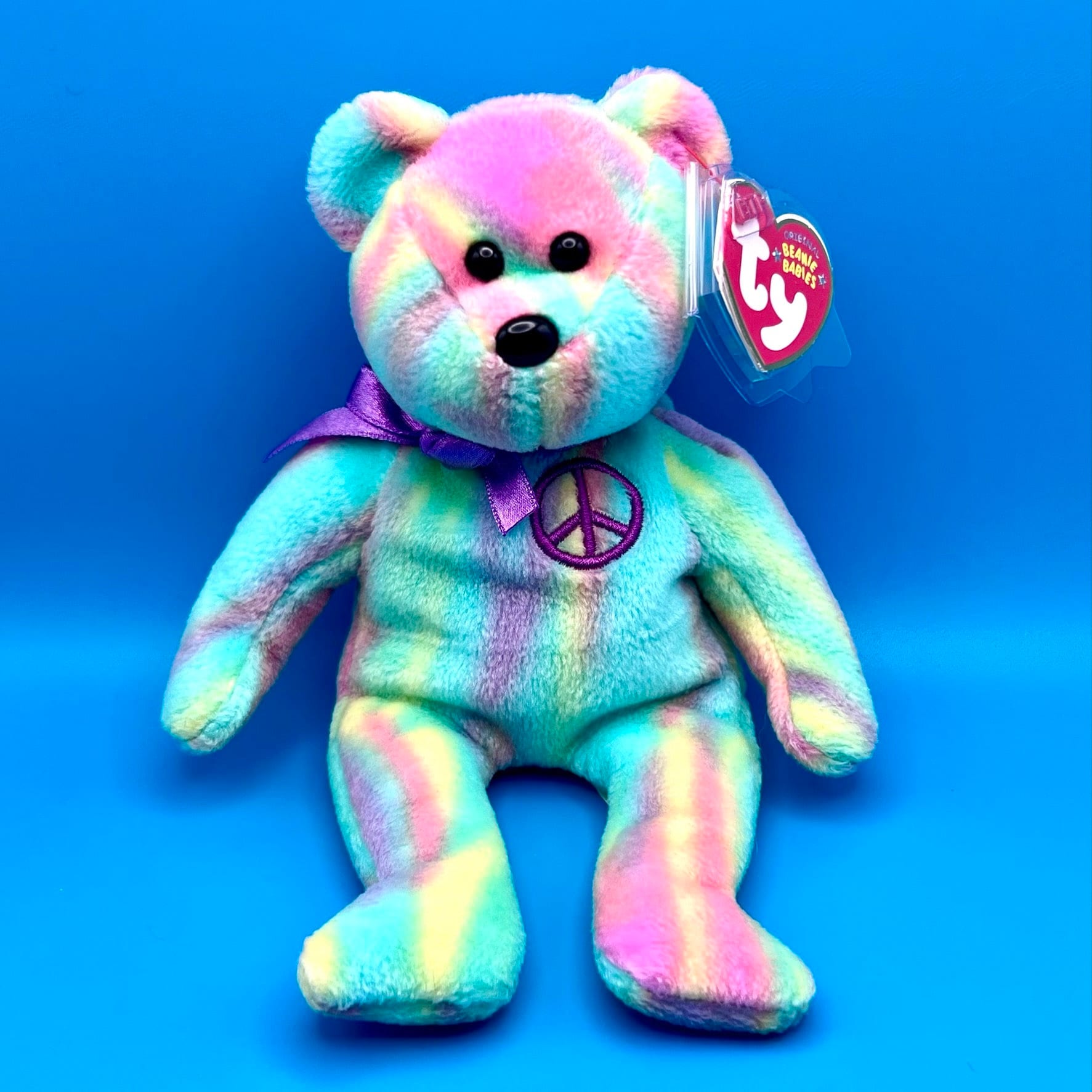 TY Beanie Baby - PEACE the Ty-dye Bear (2010 Version) (8.5