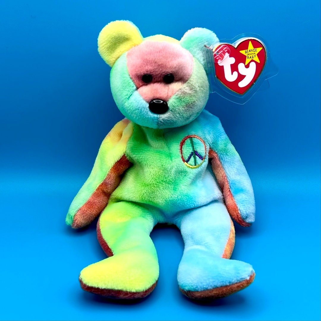 TY Beanie Baby PEACE #112 the Ty-dyed Bear Inch)