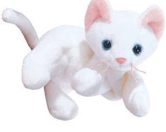 TY Beanie Baby - FLIP the White Cat (4th Gen hang tag) (7.5 inch)